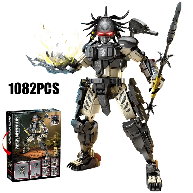 1082PCS Or 978PCS Creative Movie Predator Model Building Blocks Exquisite Collectibles MOC Construction Bricks Toy Gift