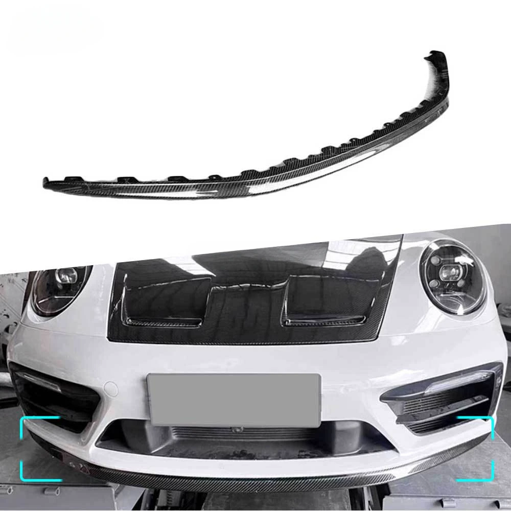 Dry Carbon Fiber Front Lip Shovel Spoiler for Porsche 911 992 2019-2023 Front Bumper Extension Car Accessories