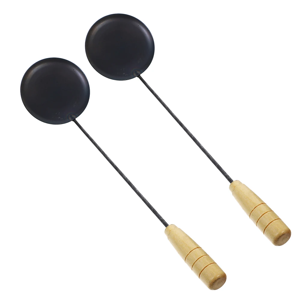 

2Pcs Oil Pancake Spoon Nonstick Black Iron Cake Frying Mold Handle Kitchen Tool Shaper Pastry Maker Large Size Practical Design