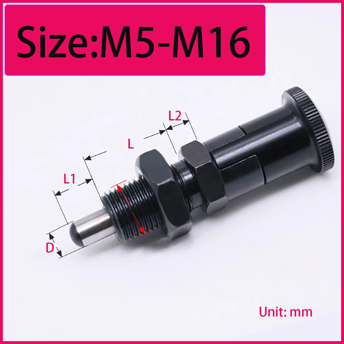 Spring Loaded Positioning Column Spring Pin for Machinery Equipment  M5-M16 Carbon Steel Index Pin Reset Knob Plunger