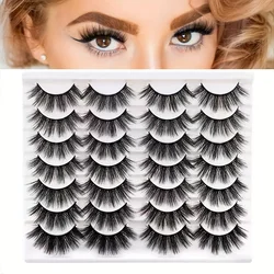 14 pairs of 3D fluffy false eyelashes, cat-eye lashes look natural and voluminous false eyelash set