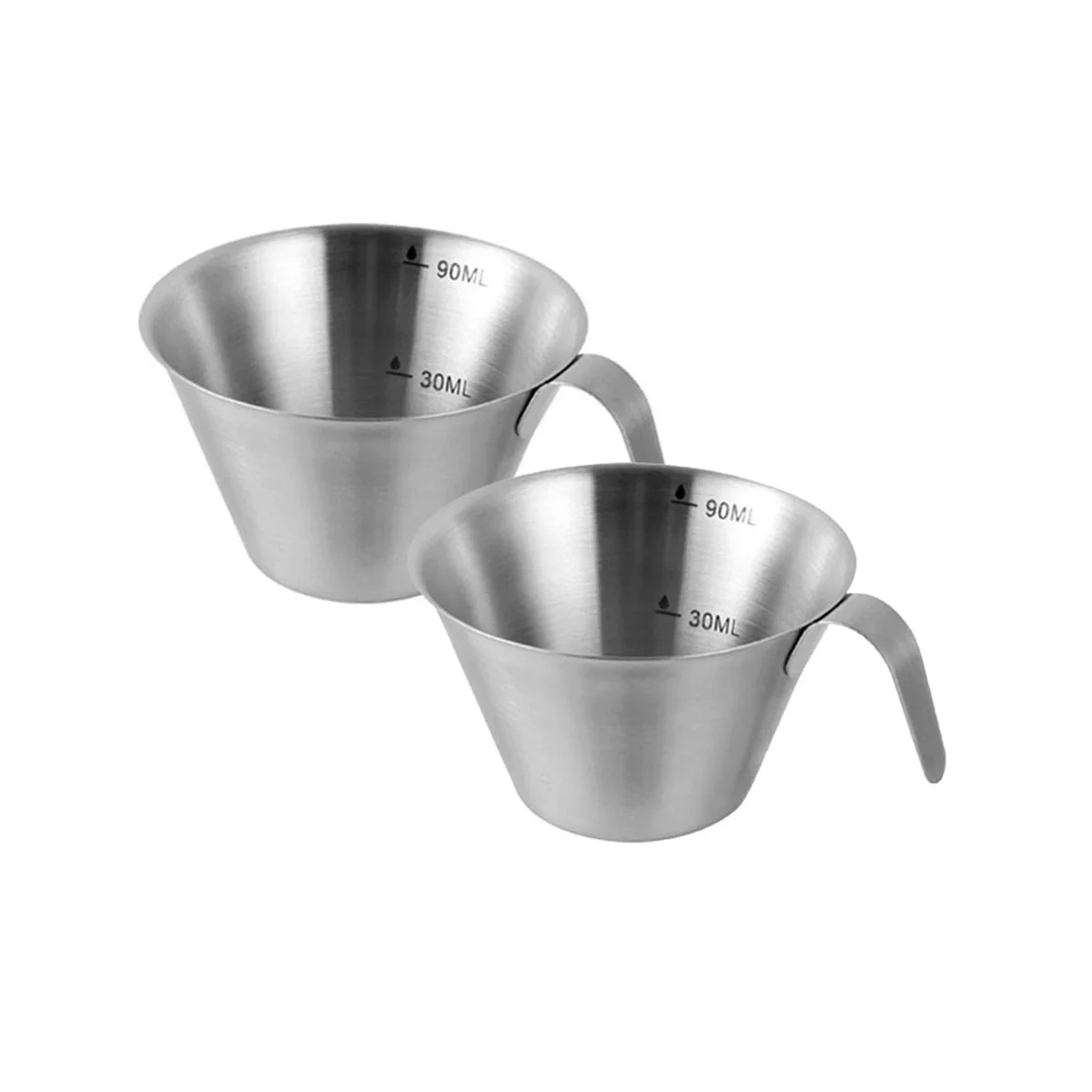 

Espresso Shot Cups with Handle 90Ml Espresso Measuring Cup 2 Pack Stainless Steel Pouring Cup for Coffee Espresso