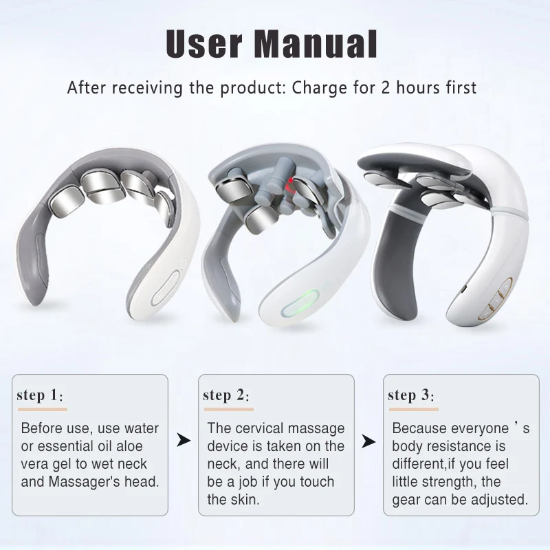 Smart Pules Neck Massage Intelligent Electric Rechargeable Heating Hot Pressing Magnetic Tens  Pulse Neck Massage Instrument