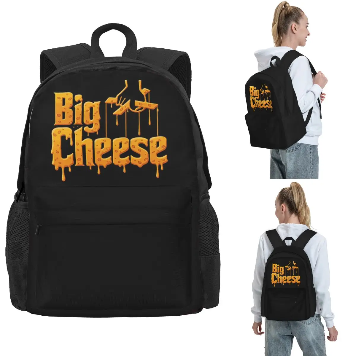 

Big Cheese Backpack Hot Sale Daypack Large Capacity Kids BookBag School Bag Shoulder Bags for Men Women