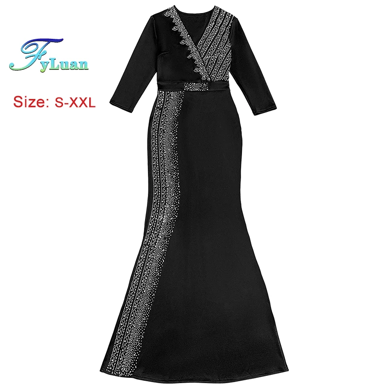 Robe longue portefeuille à la taille pour femmes, couleur unie, slim, décolleté en V profond, décoration pour dames, vêtements de dîner, offre spéciale