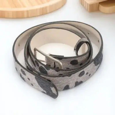 

Cow Print Black Adjustable Belt One Size PU Western Belt Women Animal Print Casual Jeans Pants Daily Fashion Accessory