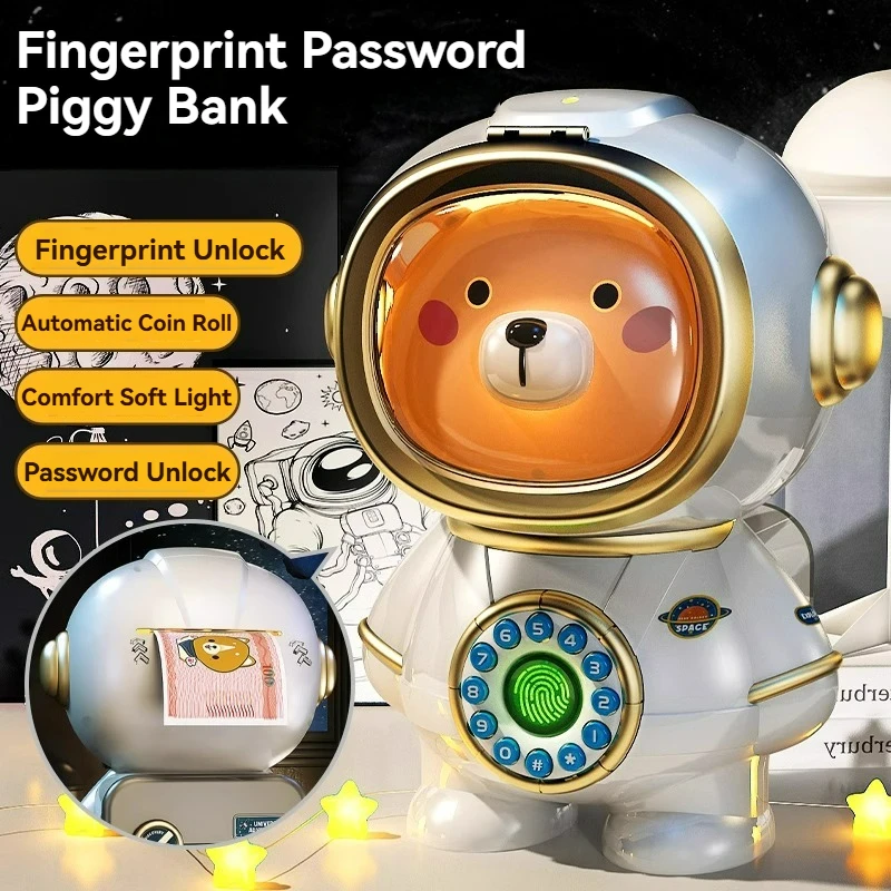 

Children's Piggy Bank Toy Electronic Mini ATM Savings Machine with Password & Fingerprint Unlocking Toys for Kids Birthday Gifts