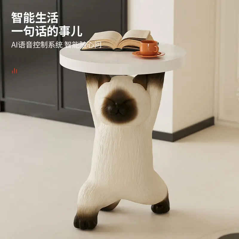 *Re Cute Cat Shaped Side Table Modern Animal End Table For Living Room Bedroom Decorative Nightstand~