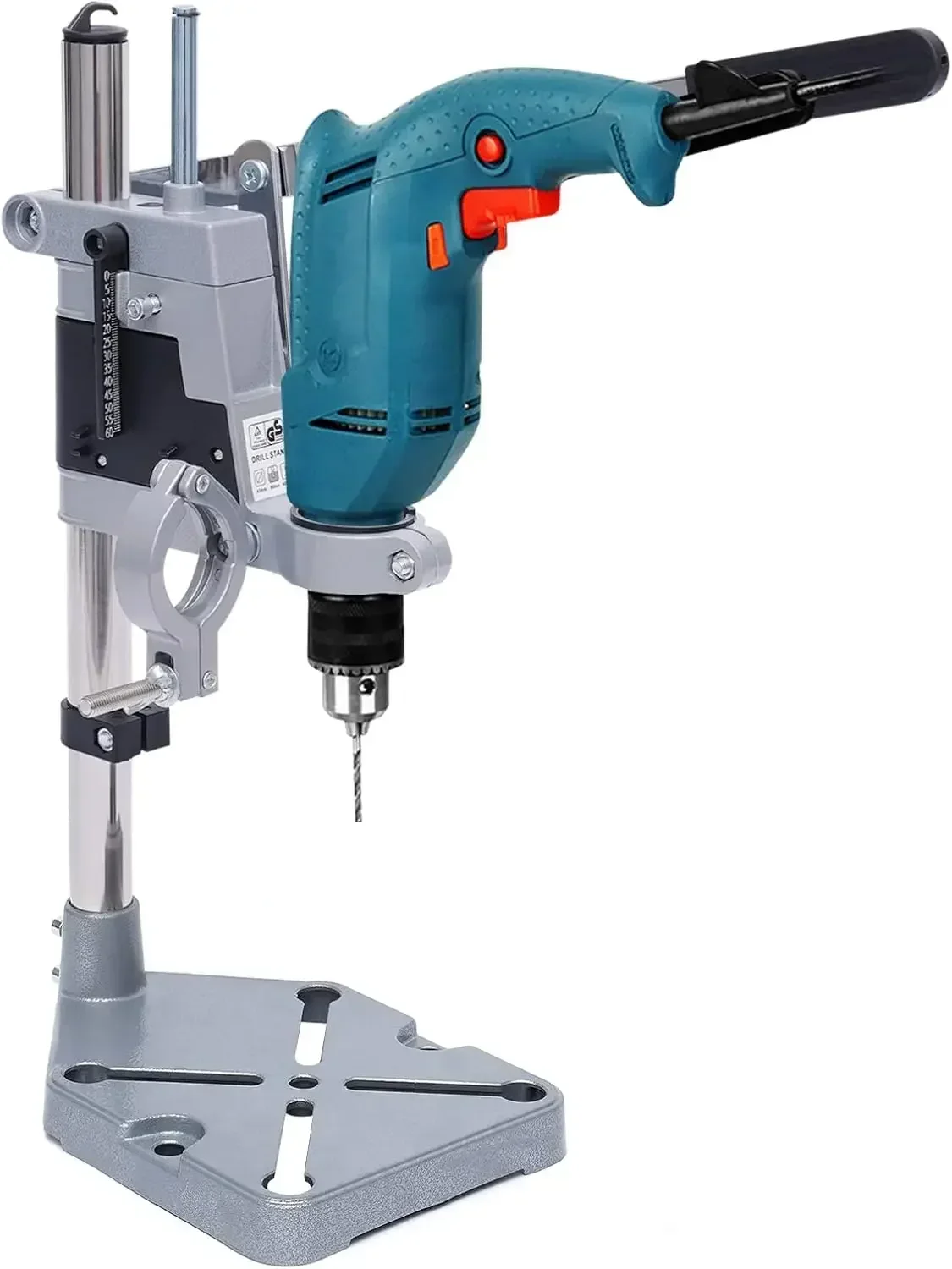 حامل مثقاب كهربائي محمول بفتحة مزدوجة مع مشبك، أداة حفر وإصلاح منضدة العمل، مناسبة لورشة العمل