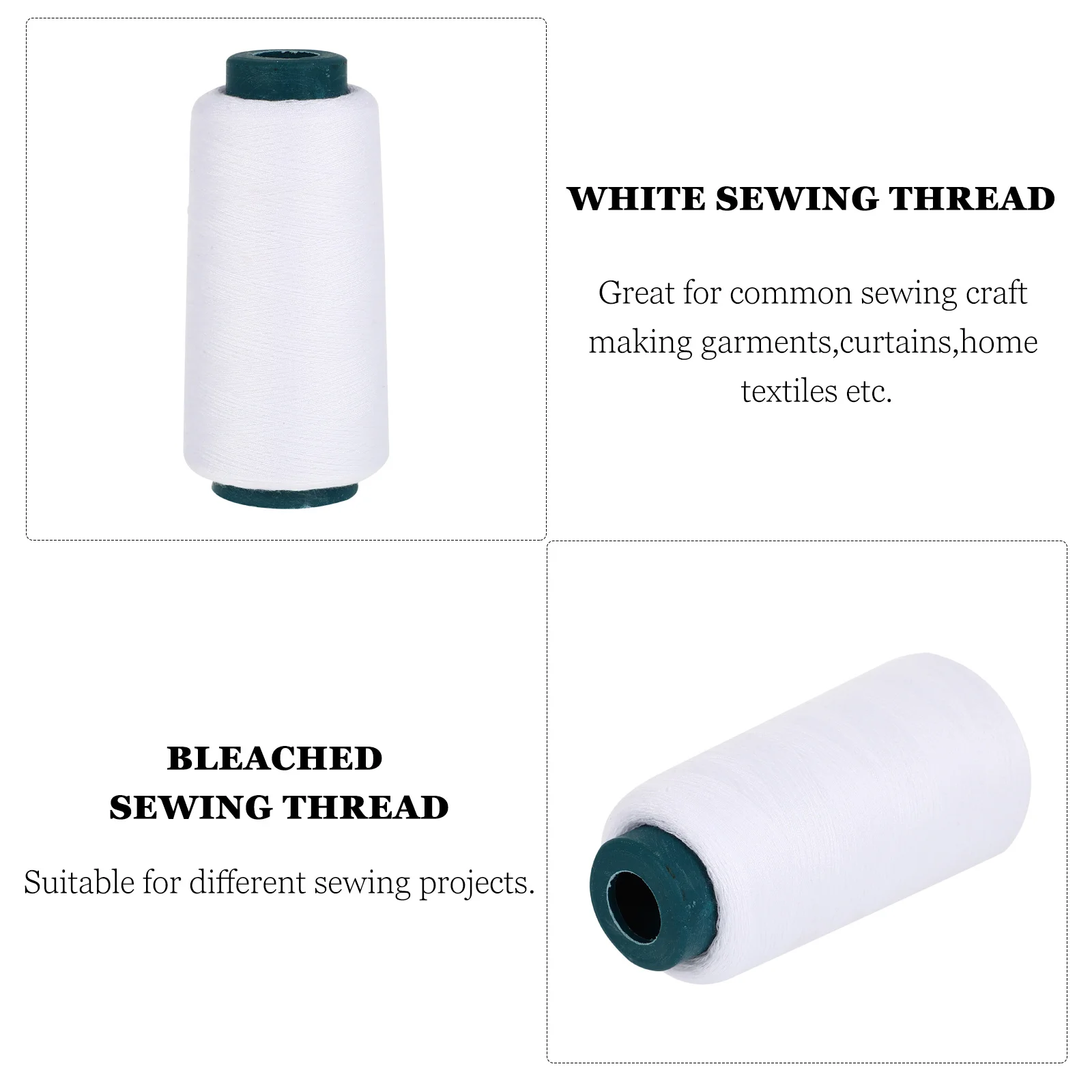 3000 Yards Premium Quality White Sewing Thread Polyester High Strength for Machine Sewing Crafts Home Textiles and Clothing