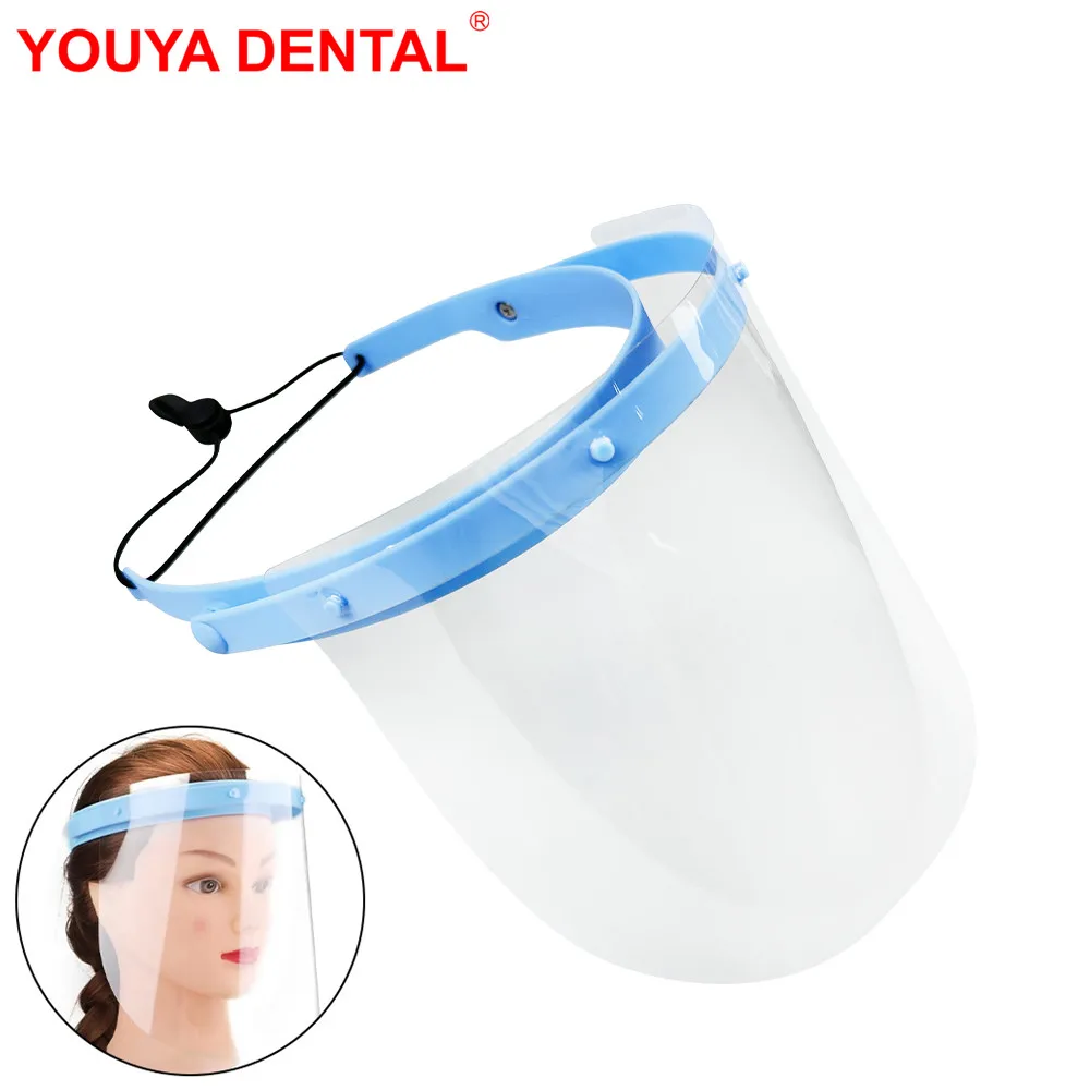 1set Detachable Dental Protective Face Shield Adjustable Anti-Fog Mask Transparent Smoke Oil Fog Proof Dustproof Face Mask Guard