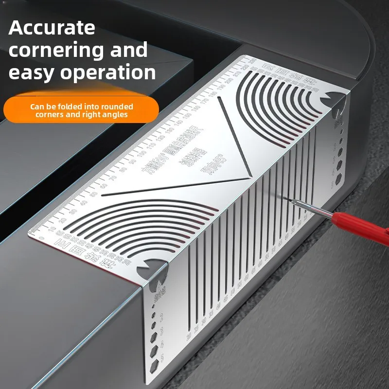 Multi-function 90 Degree Radius Marking Ruler Round Corner Layout Square Tube Filleting