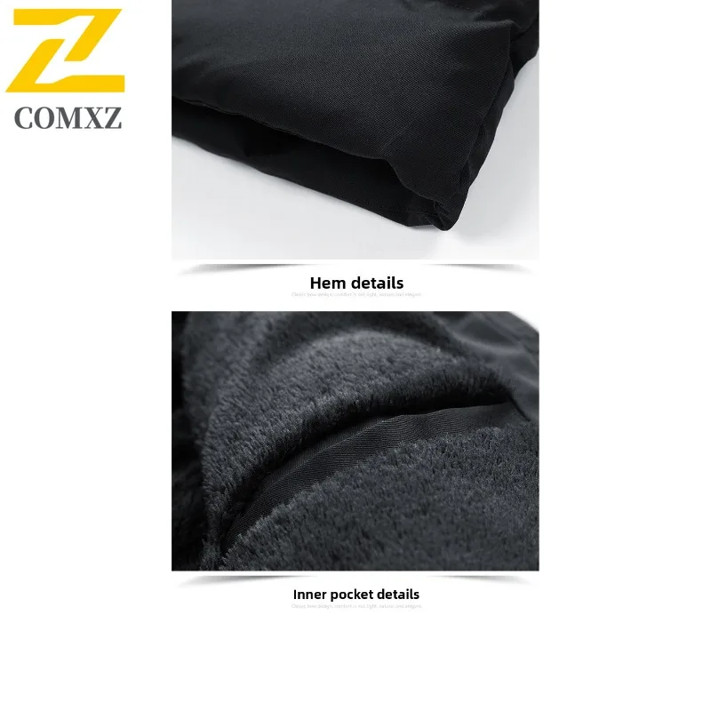 COMXZ الرجال القطن وسادة مبطنة سميكة فضفاضة مقنعين السفر سترة الخبز الثلجي 2025 التخييم الدافئة الباردة مقاومة الشتاء سترة