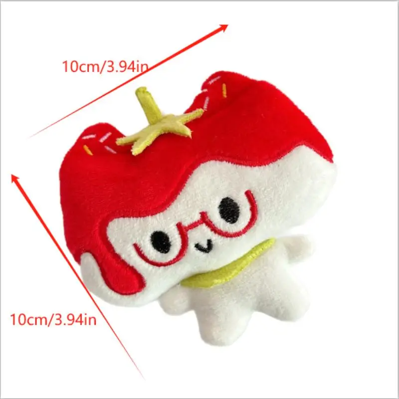 Criativo bonito estridente tomate gato boneca de pelúcia brinquedos amor fivela chaveiro pingente cordão saco encantos mochila ornamentos presente chaveiro