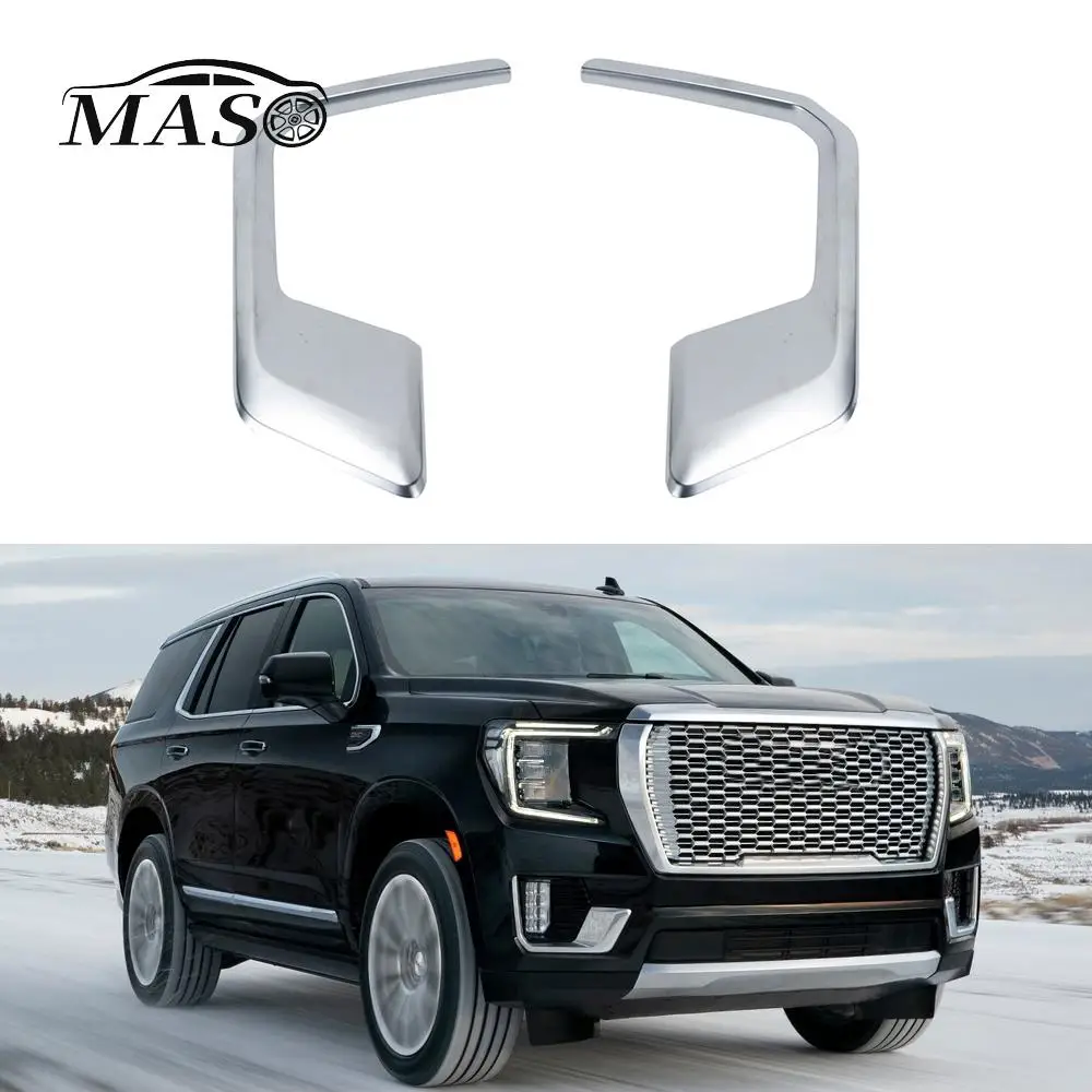 1 Pair Chrome Front Fog Light Lamp Cover Trim for GMC Yukon Denali 2021 2022 2023 84340299 84340300