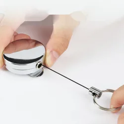 Retractable Keychain Badge Reel Anti-Lost Working Permit Clips Badge Pass Access Work Card Clip Metal Keyring ID Card Clips
