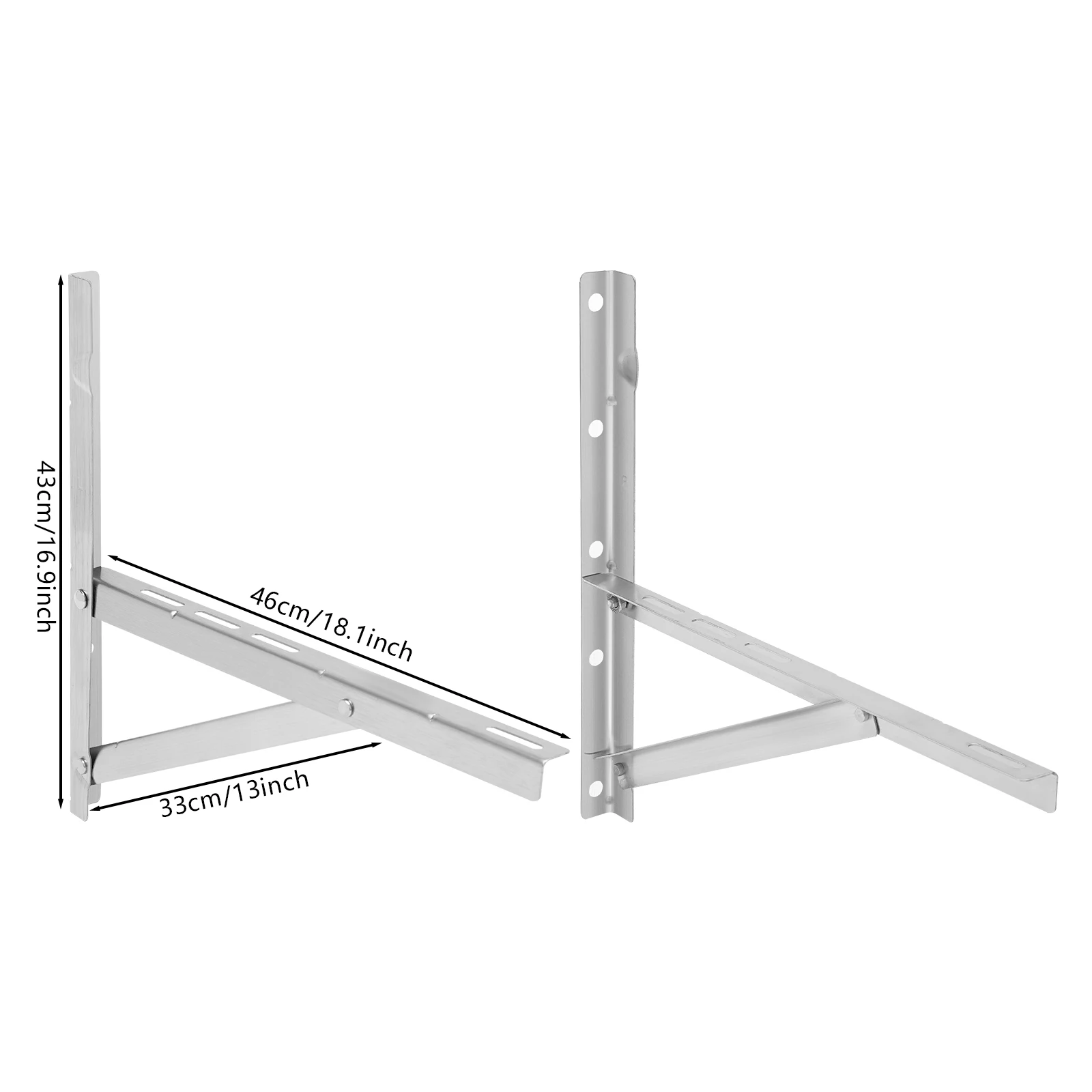 2 × soporte de aire acondicionado de pared SS201 1,5 P de alta resistencia, soporte de CA para exteriores engrosado, estante colgante dividido