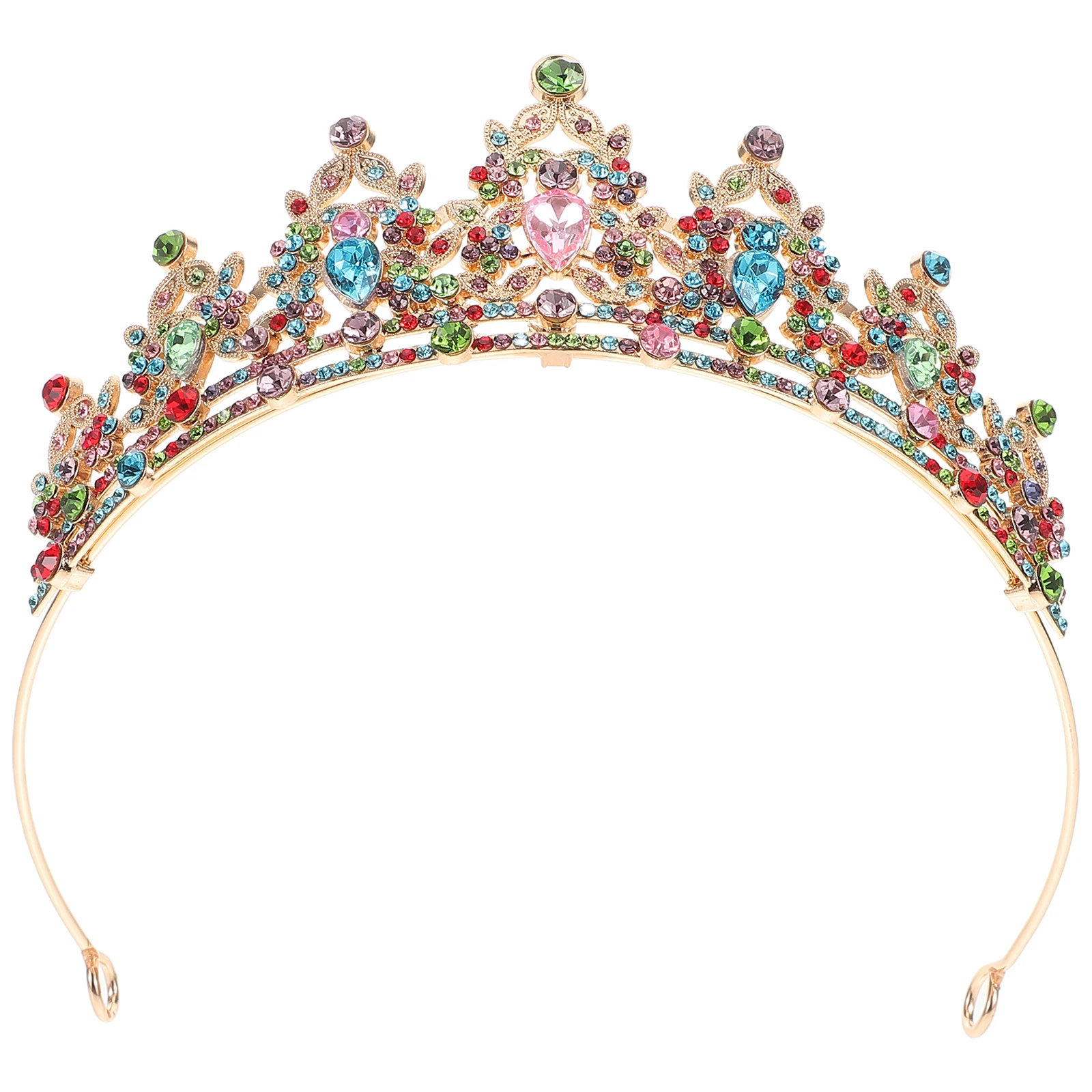 

Princess Tiara Hair Decor Rhinestone Crown Women Wedding Headpieces Stylish Headdress Accessories Bridesmaid Enamel Design