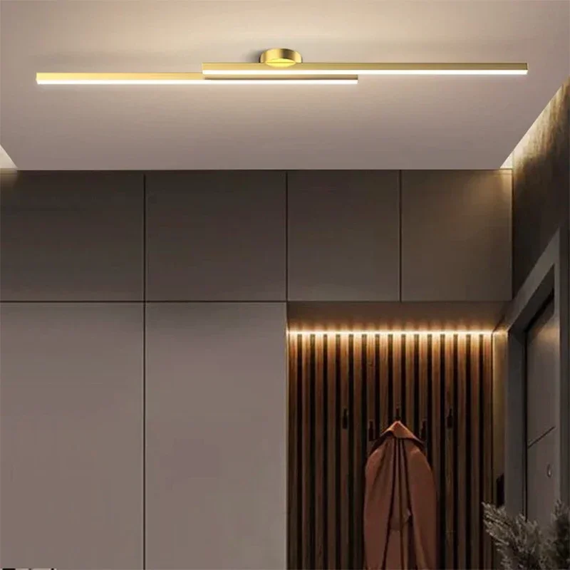 Modern LED Ceiling Light Smart Remote Control Long Strip 60cm Lamp Bedroom Living Room Kitchen Corridor Indoor LED Lighting Lamp