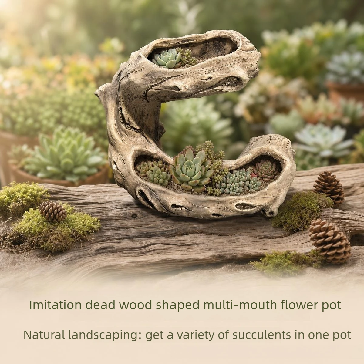Imitation Tree Root Flower Pot Creative Vintage Succulent Plant Bonsai Garden Landscape Container Ornament Yard Decoration