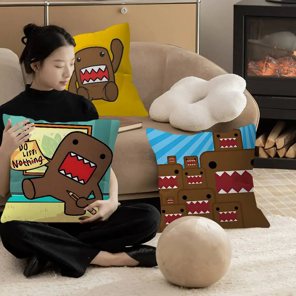 Cute Domo-Kun Maple Design Cushion Cover Happy Autumn Harvest decor Holiday Decorati Pillow Cover