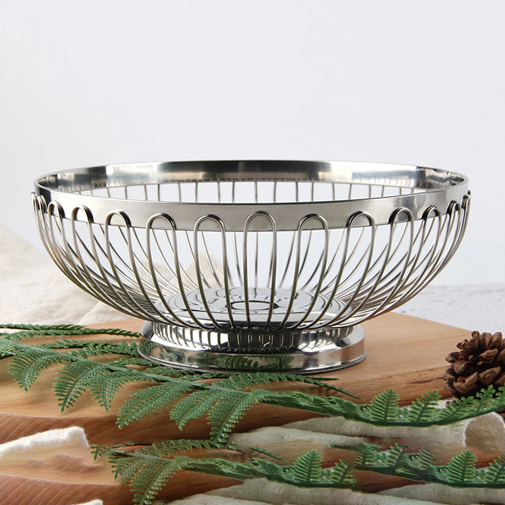 

Stainless Steel Fruit Basket Vegetable Bowl for Kitchen Counter Large Capacity Wire Fruit Holder Decorative Home Kitchen Bar
