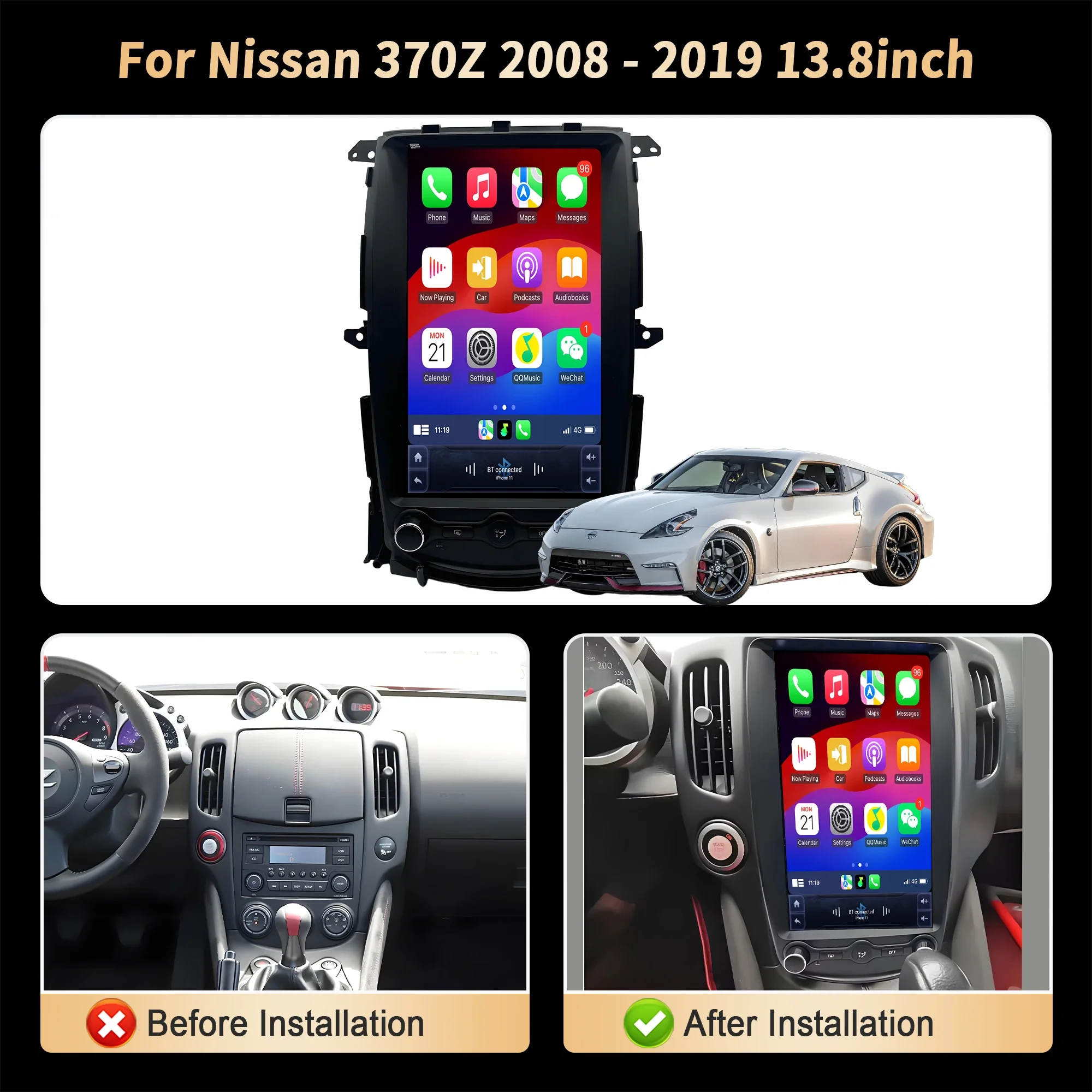 

Hot Sales13.8 inch Car Radio For Nissan 370Z 2008-2019 Android 14 4G GPS Wireless Bluetooth CarPlay Head Unit Touch Screen Stere