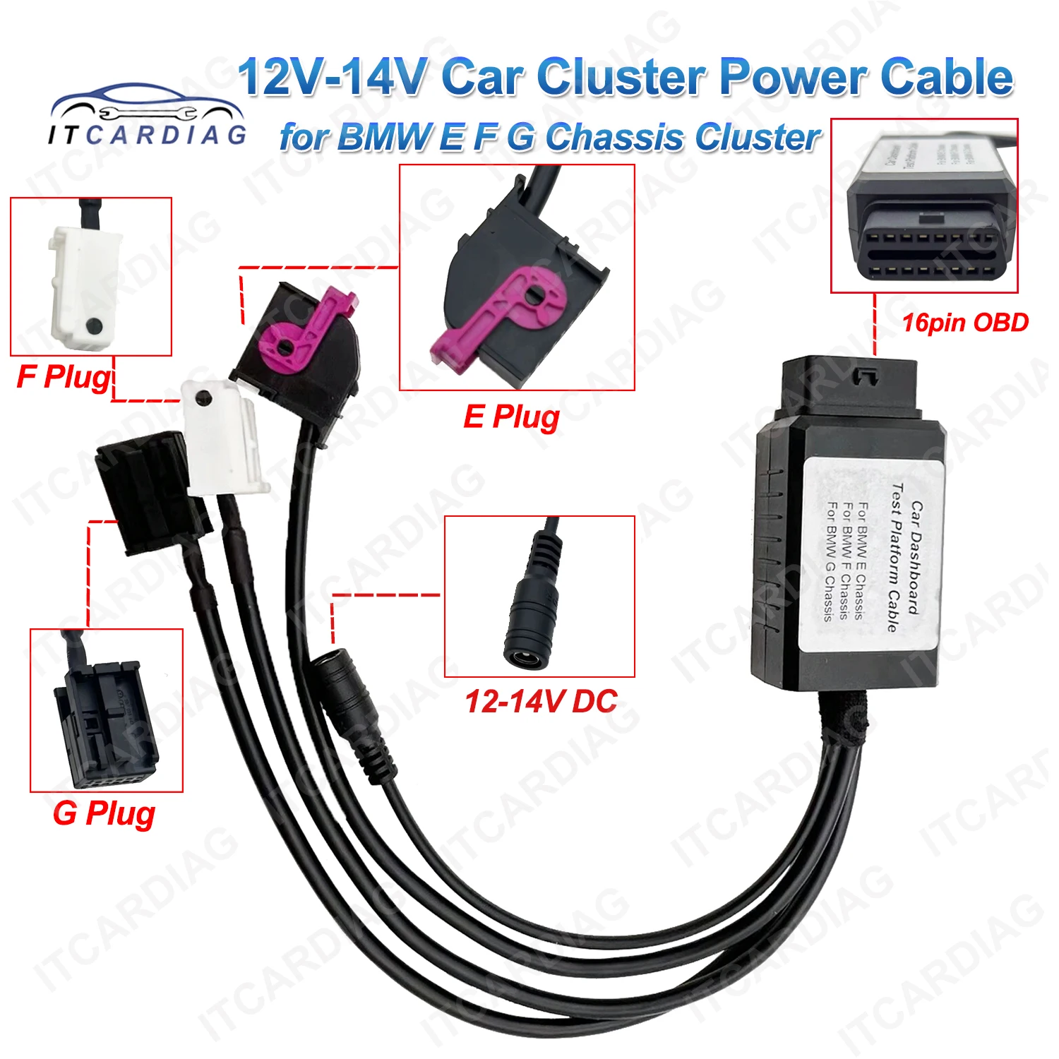 

For BMW E F G Chassis 12V-14V Car Cluster Power Cable Dashboard Test Cable F20 F30 Cluster Repair Platform Diagnostic Tool