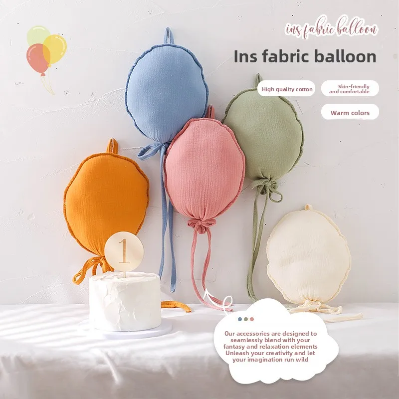 Ins-stijl baby verjaardag achtergrond decor ballonnen - minimalistische stoffen ballonhangers, schattige foto rekwisieten voor pasgeborenen