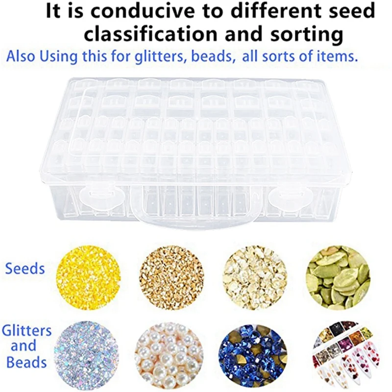 48 Compartment Storage Box Bead Container With Lid For Diamond Painting Small Beads