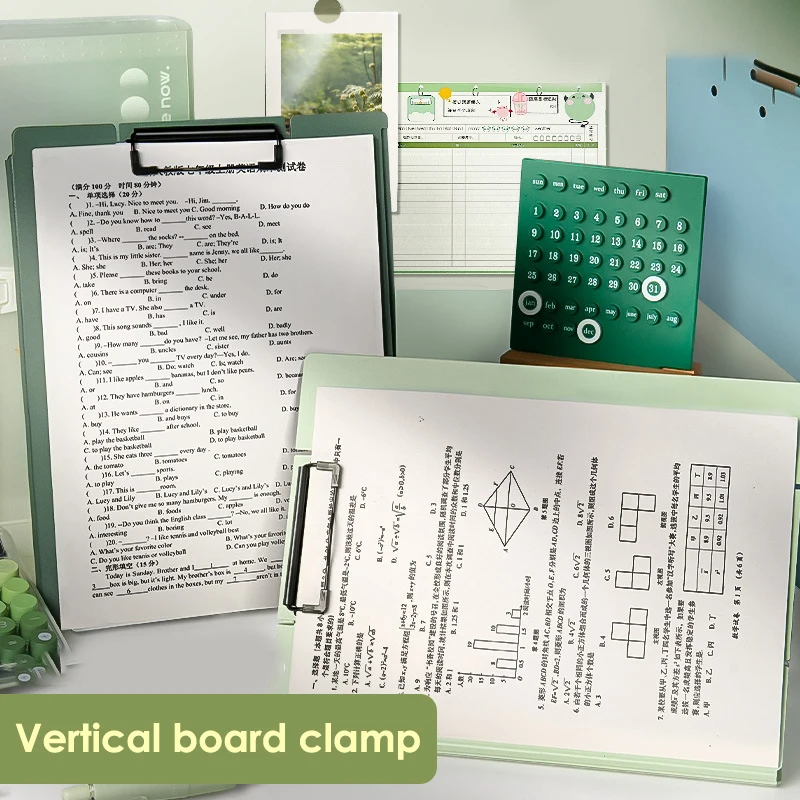 1Pc High Quality Dual-use Verhical Plale Clamp Multifunction A4 File Folder Test Paper Storage Organizer School Office Supply