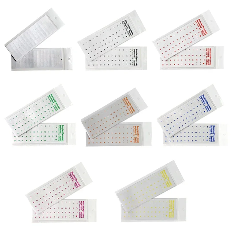 1PC Multicolour Russian Transparent Keyboard Stickers Language Alphabet Black White Label For Computer PC Dust Protection Laptop