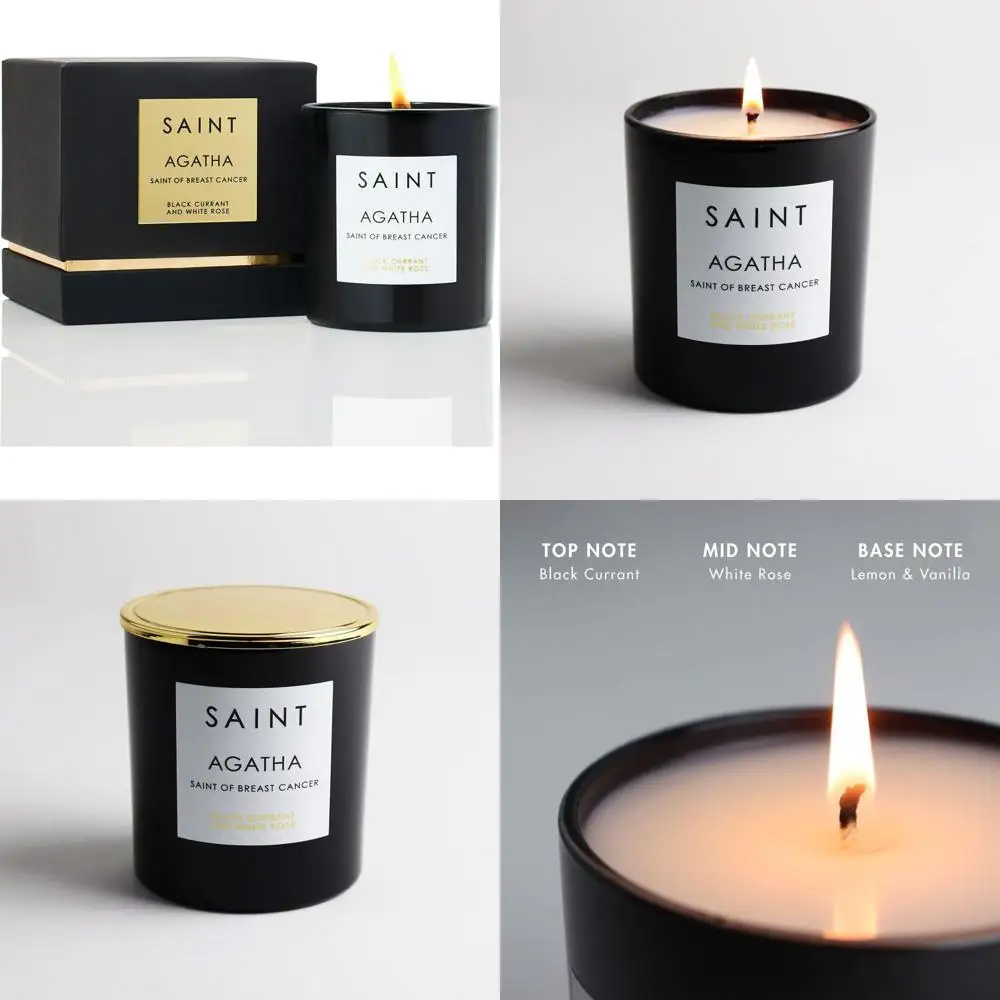 

Ароматическая свеча из соевого и кокосового воска для осведомленности о раке груди, время горения 50 часов, с молитвой и монетой