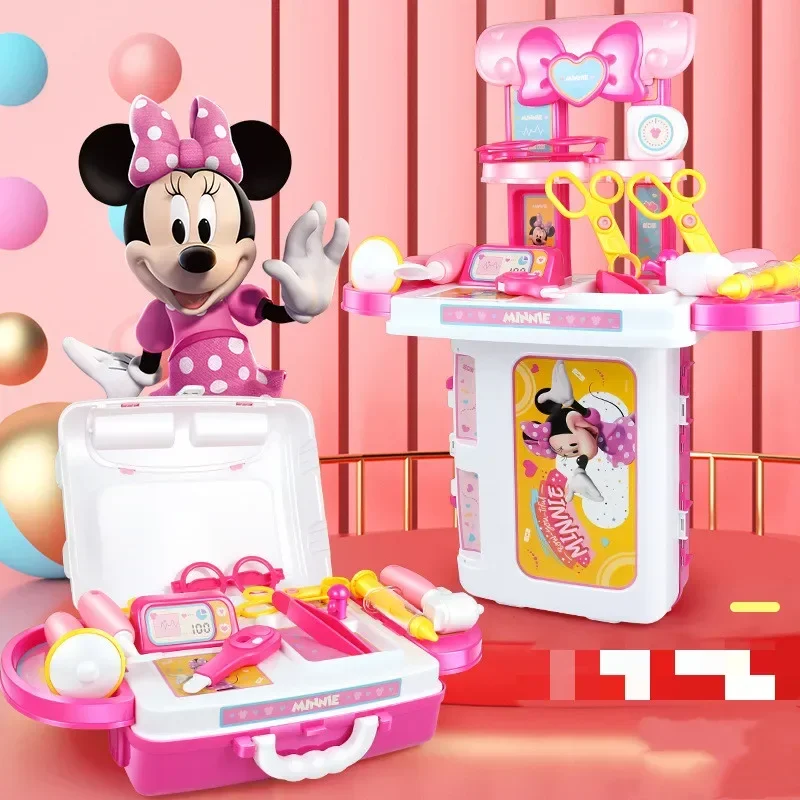 [Disney] 3 in1 Minnie mouse suitcase Makeup Playset Simulated doctor play set toy play house kids toys for baby birthday gift