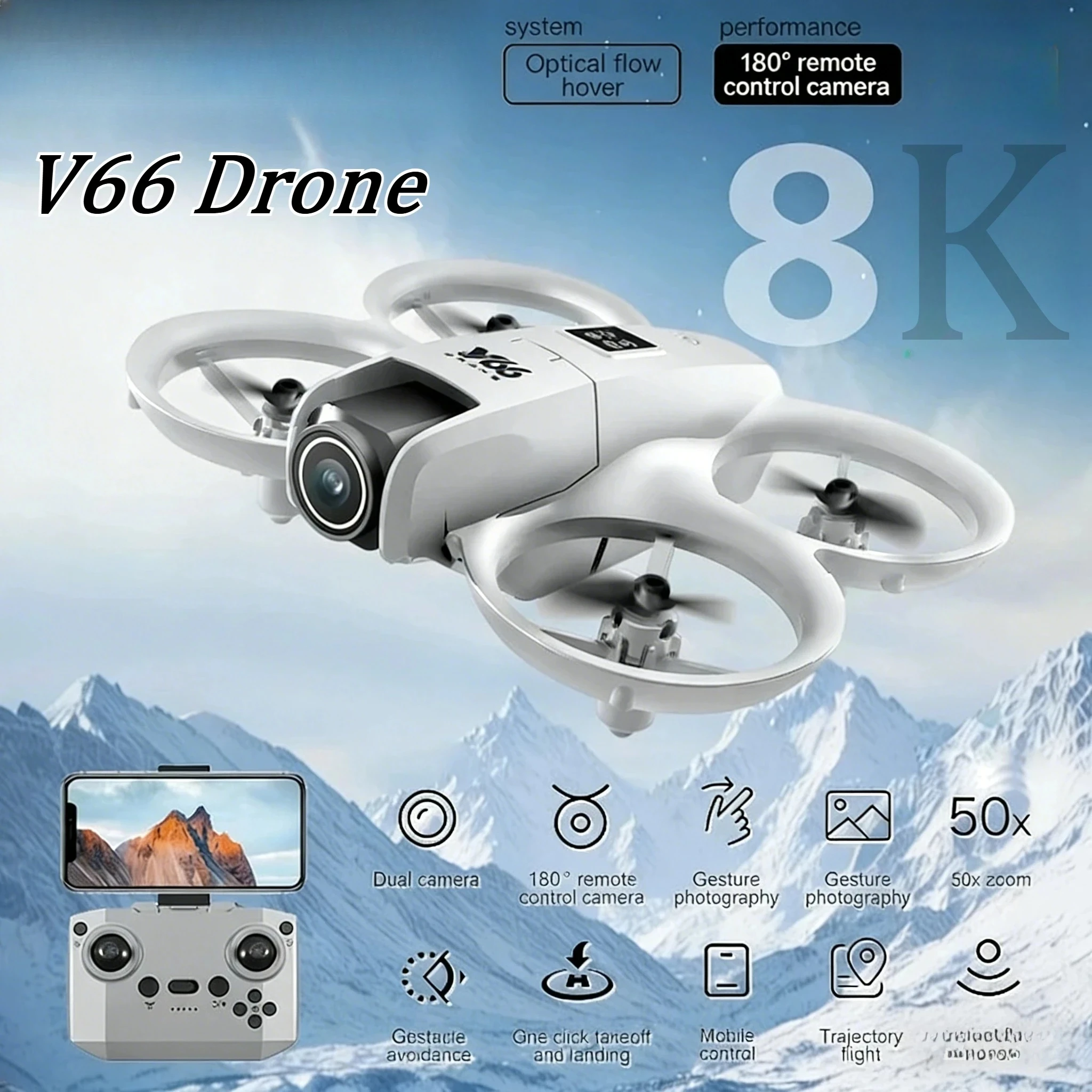 Original V66 Drone Mini Remote Control Aircraft 4K HD Camera Children's Toy Micro Aircraft Fixed Height Freestyle Quadcopter