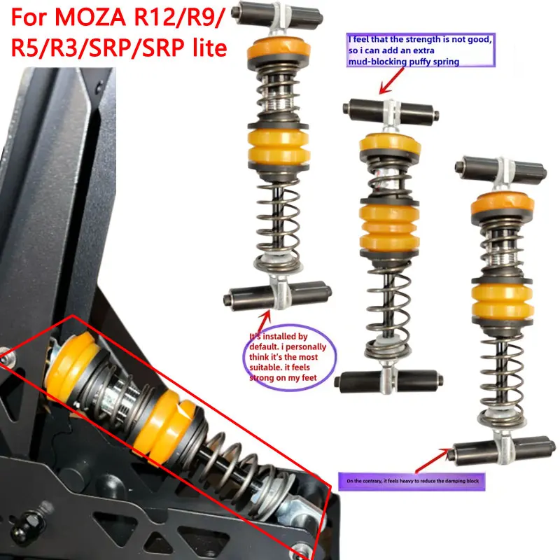 Simulated Racing Game Modification Pedal Clutch Throttle Brake Hydraulic Spring Damper Mod Kit for MOZA R12/R9/R5/R3