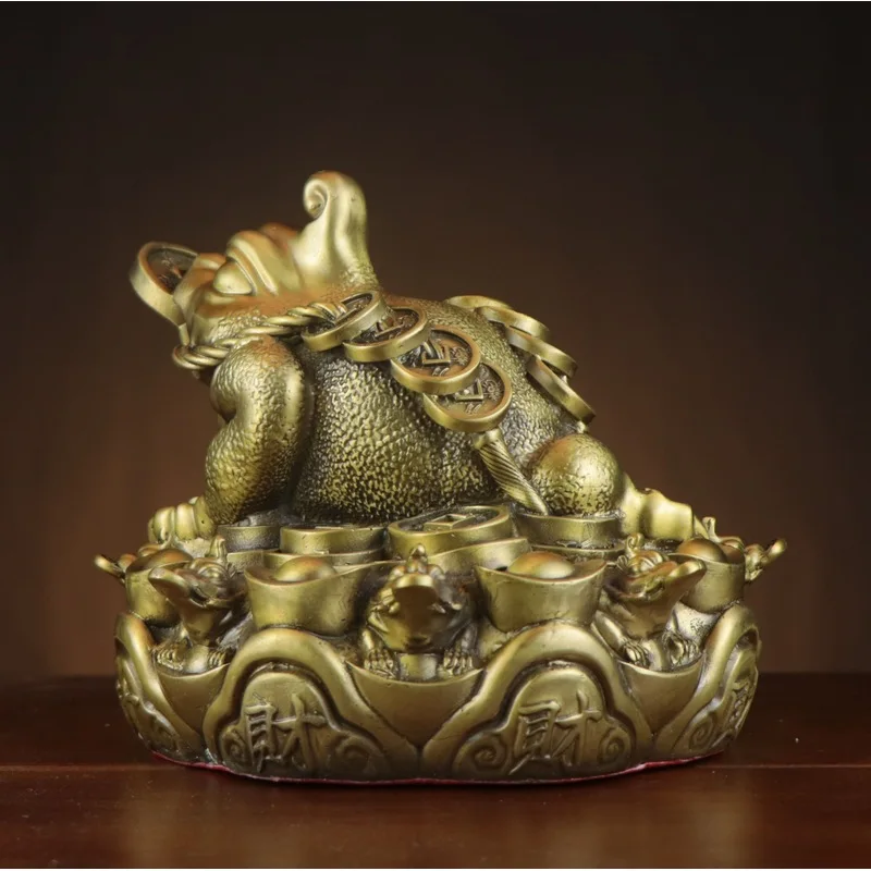 , Unicorn , Nine-, Ornaments For Home And Shop, Copper Golden Toad With A Wish-Fulfilling