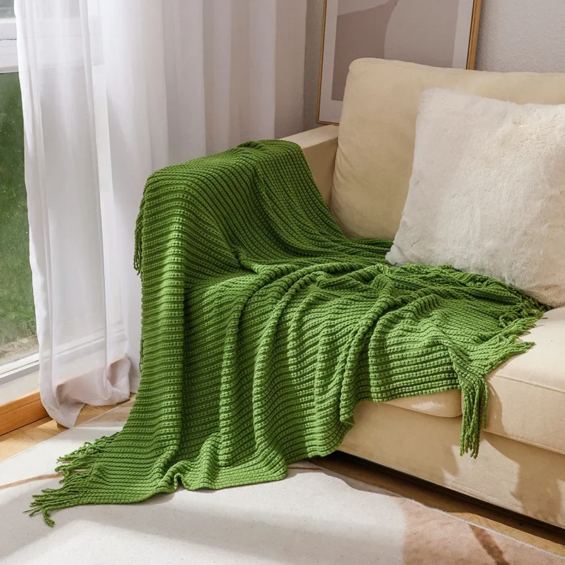 

Sofa Blanket Office Nap Air Conditioning Blanket, Home Bedroom Living Room Sofa Beanie Knitting Bohemian Lunch Break Bed Blanket