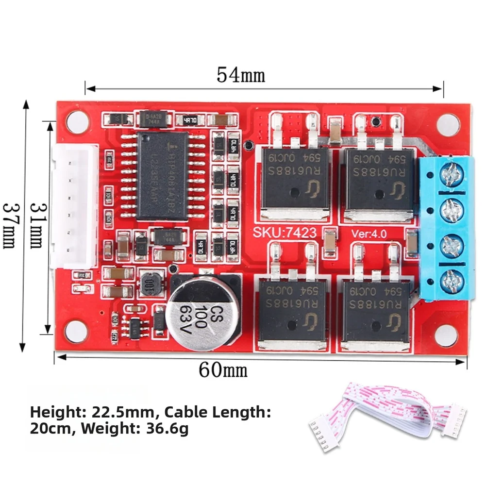 450W For pwm-Controlled Motor Driver for DC Motors Operating at 12V 24V or 36V Forward Reverse and Dynamic Braking