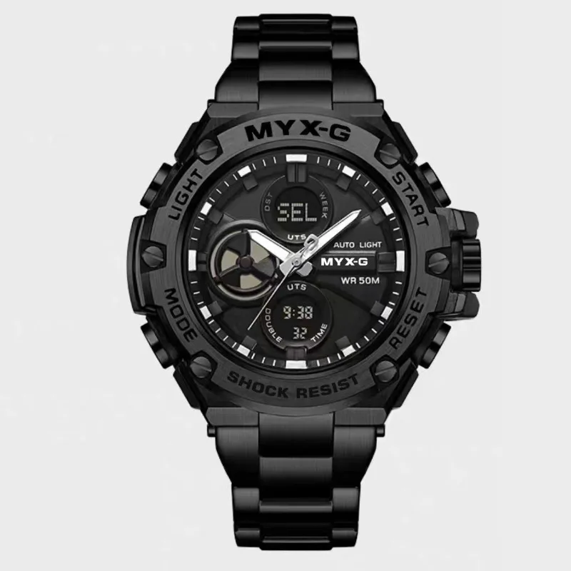 Watch For Men Large Dial Outdoor Sports Dual Display Waterproof Clock Hand Light Alarm Clock  Sports Men Watch Reloj Hombre