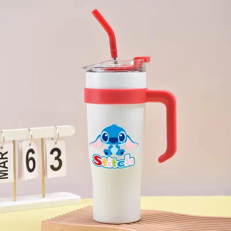 40oz Anime Cartoon Disney Stitch Portable Stainless Steel Ice King Large Capacity Insulated Cooling Cup Outdoor Sports Water Cup