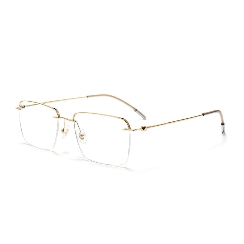 DIEDIESEE Ultra Light Men's Refined half Frame Business Elite Gold Wire Large Frame Optical Prescription Eyeglass Frame H9006BJZ