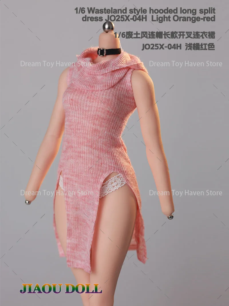 

JO25X-04 Женское платье в стиле Wasteland с капюшоном, длинное, с разрезом, без рукавов, эластичное, для фигурок солдат 12 дюймов