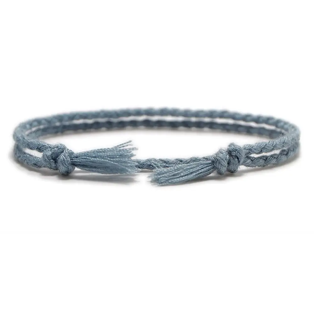 Pulsera de hilo trenzado multicolor, pulsera tejida hecha a mano de algodón para parejas, adorno texturizado, cuerda anudada, amantes de la cuerda de mano