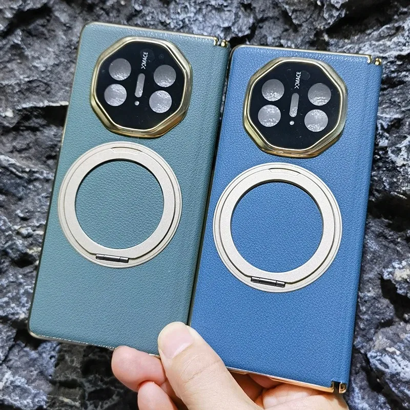 

Magnetic 360 Degrees Rotating Ring Holder Case For Huawei Mate X6 X5 Hinge Dual Front Screen Edge / Side Protection Shell