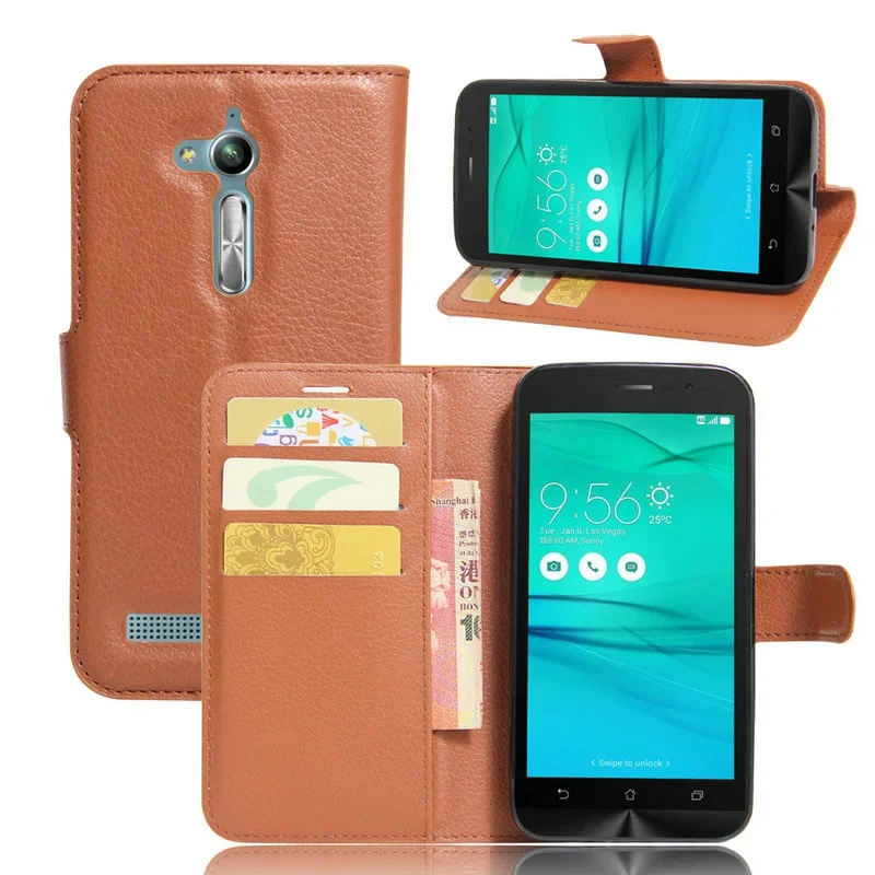 Wallet Flip Leather Case for Asus ZenFone GO ZB500KL ZB552KL ZB551KL X007D Phone Cover 5 lite 5Q ZC600KL