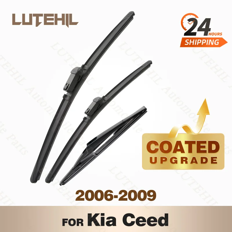 

LUTEHIL's Silicone Front & Rear Wiper Set For Kia Ceed 2006 - 2009 2007 2008 coated windshield wiper blade 24"+18"+12"