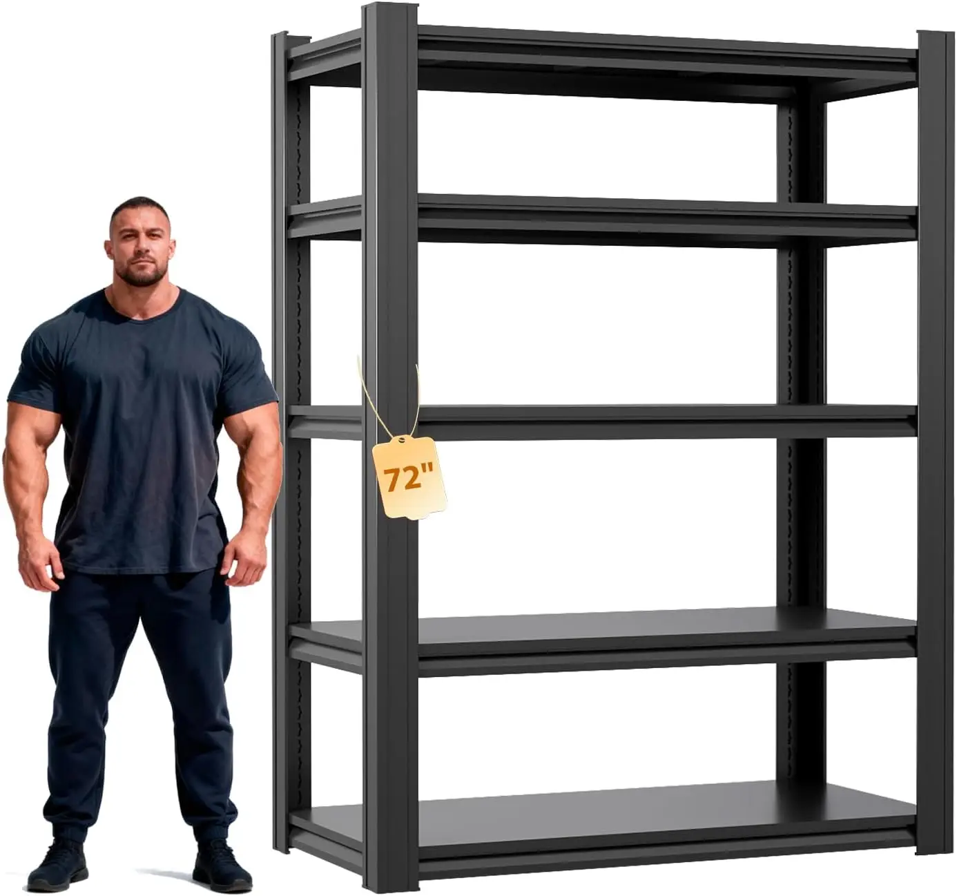 

Heavy Duty Storage Shelves, Adjustable 3500LBS Garage Shelving Unit, Steel Rack for Shop, Warehouse, Basement