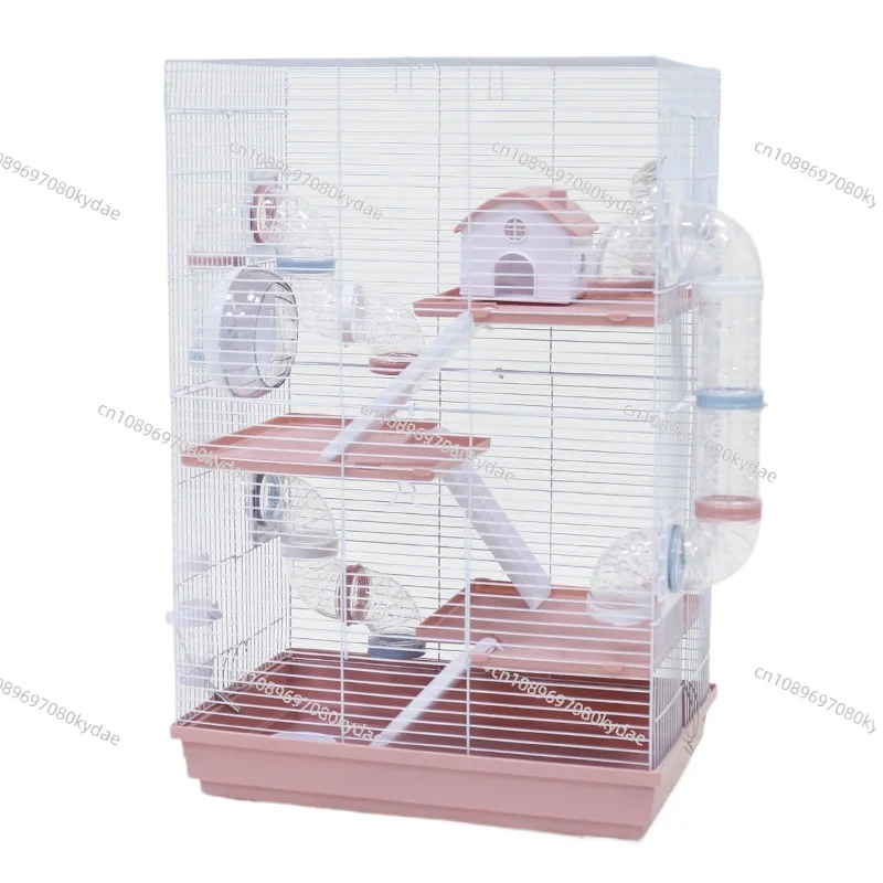 

Large Multi-Level Hamster Cage with Tunnels Spacious & Ventilated Syrian Hamster Habitat Fun Interactive Pet Home