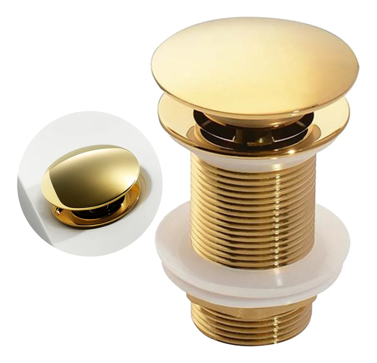 Click Valve Luxury Stainless Steel Golden 304 Cuba Bathroom 7/8 Brinovar